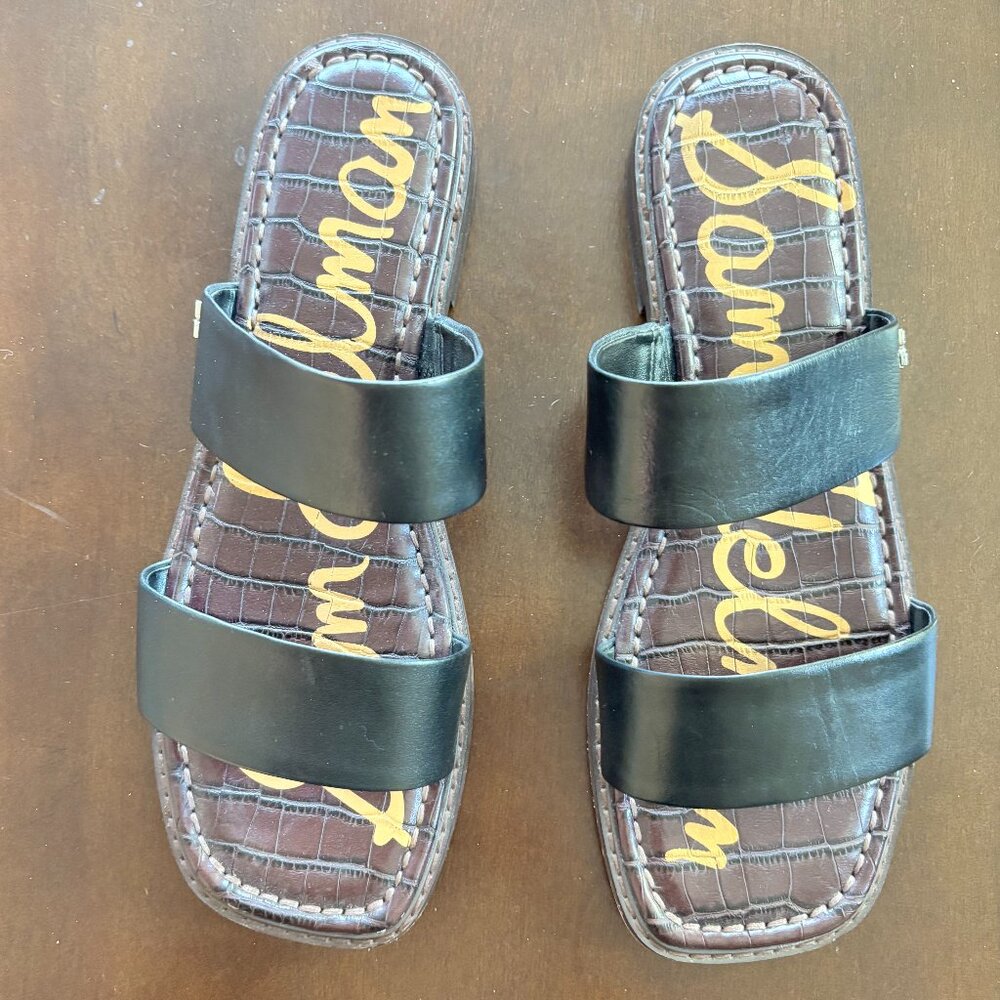 Sam Edelman Haydee Black Double Strap Slides